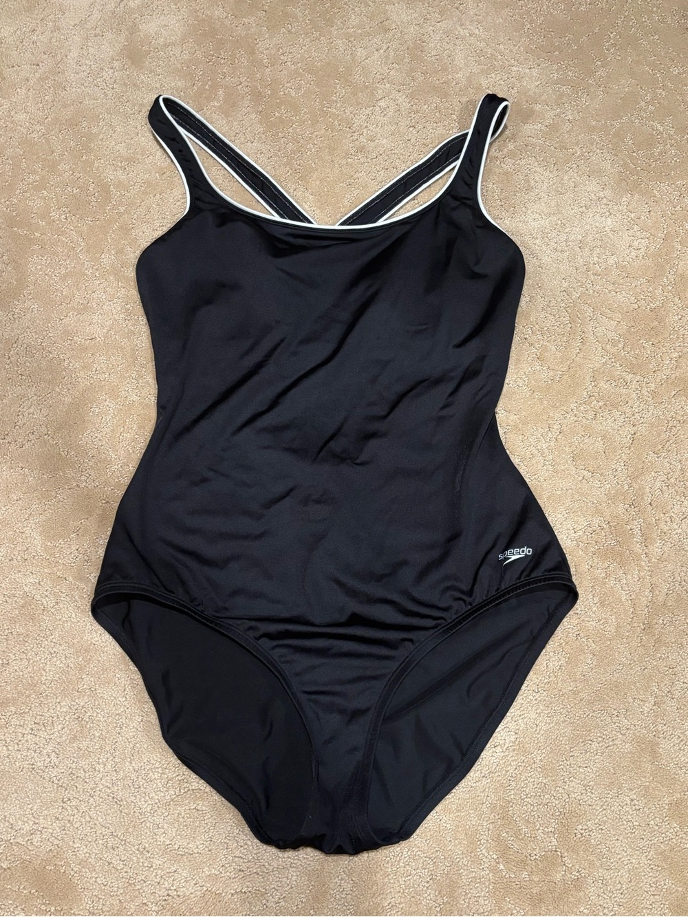 SPEEDO | Black One-Piece Swimsuit with White Trim